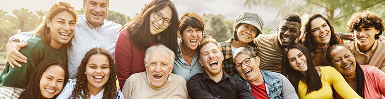 Diverse group of people smiling